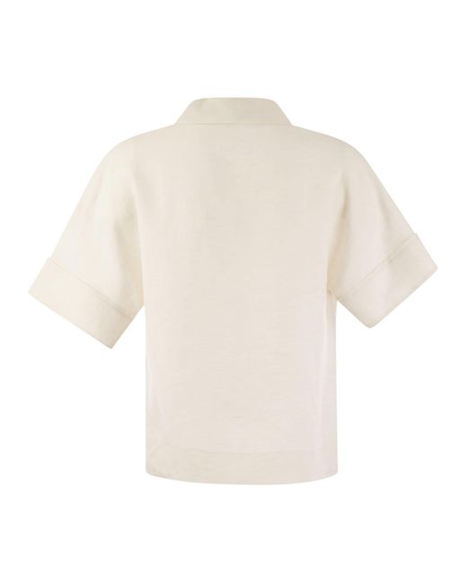 Camicia di lino pura di di Peserico in White