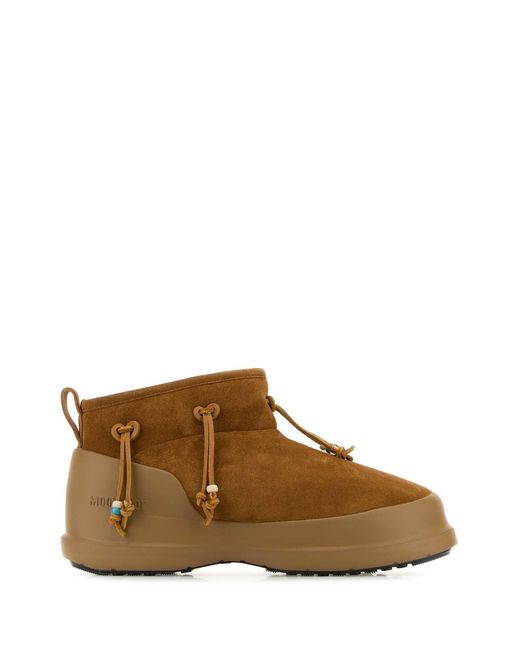 Moon Boot Brown Caramel Suede Luna Low Ankle Boots