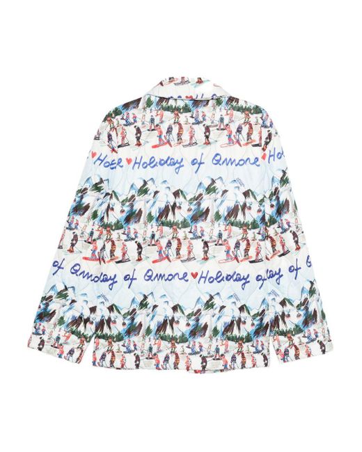 ALESSANDRO ENRIQUEZ White Printed Quilted Jacket