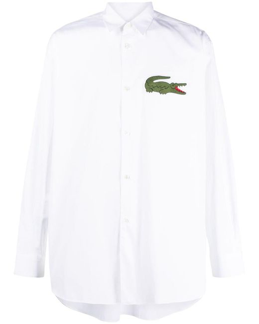 Comme des Garçons X Lacoste Hemd Aus Baumwollpopeline in White für Herren