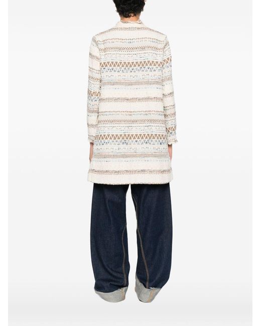Bye White Cotton Blend Caban Coat