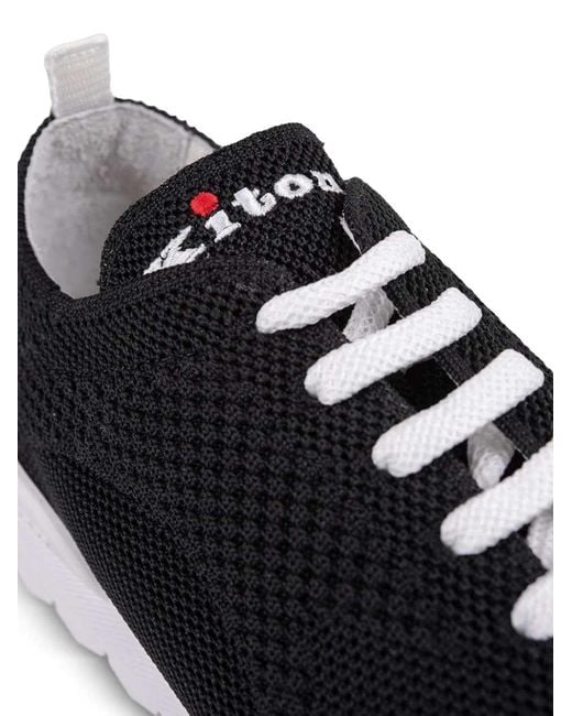 Kiton Black Lace-Up Sneakers