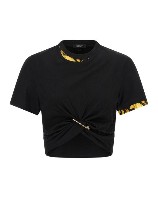 Versace Black 'Barocco' Double Layer T-Shirt