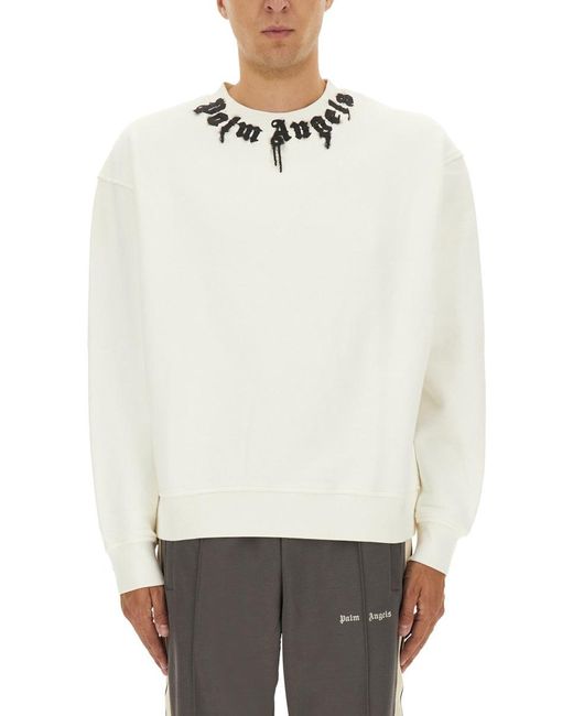 Palm Angels Sweatshirt Met Afdrukken in het White voor heren