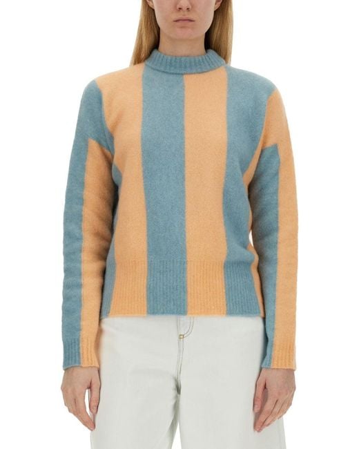 Alysi Blue Maxi Row Sweater