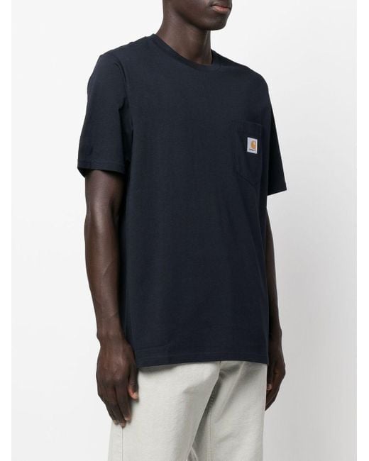 Carhartt Blue Logo-Patch Cotton T-Shirt