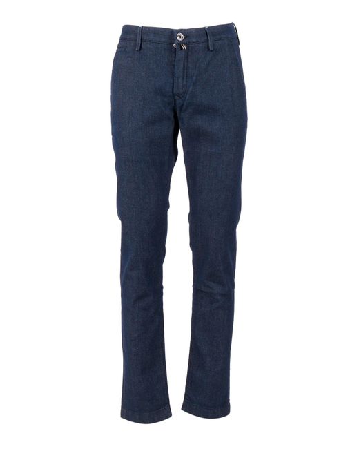 Jacob Cohen Blue Slim Fit Bobby 5 Pockets Pants for men