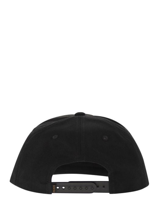 Filson Black Cotton Baseball Cap With Graphic Embroidery