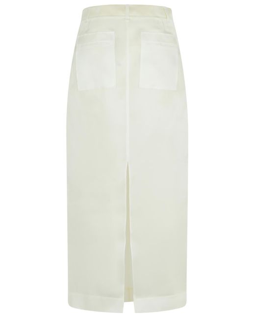 Khaite White Lucian' Silk Skirt