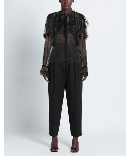 Dolce & Gabbana Black Lace Ruffled Hemd