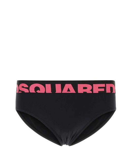 DSquared² Black Stretch Nylon Swimming Brief