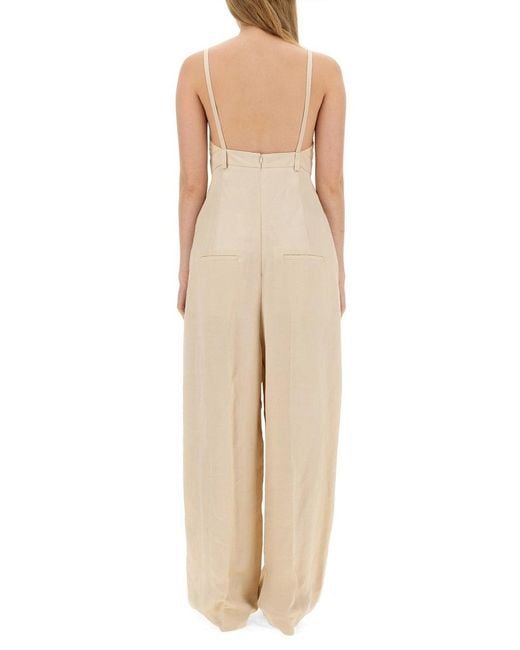 Alysi Natural Malfile Satin Jumpsuit