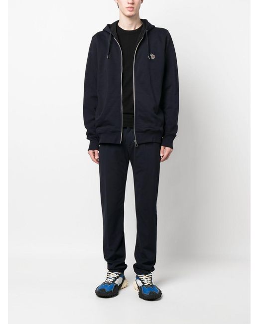Paul Smith Blue Logo Cotton Hoodie for men