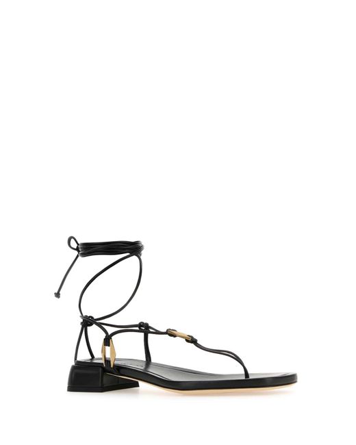 Jimmy Choo White Nappa Leather Onyxia Thong Sandals