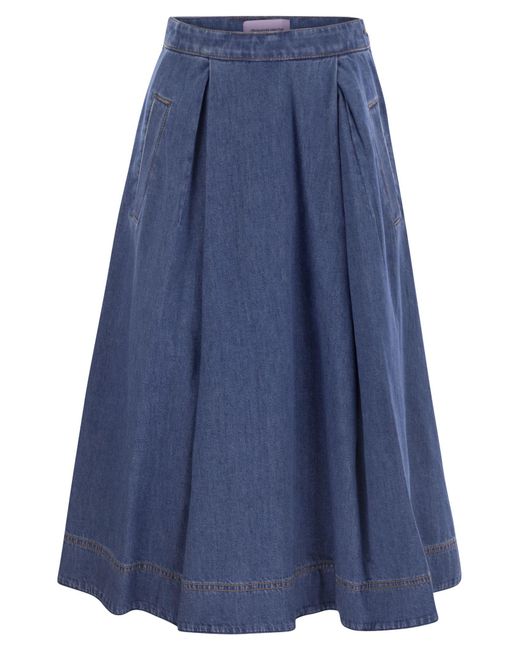 Weekend by Maxmara Blue Wochenend Max Mara Trockener Baumwoll -Jeansrock