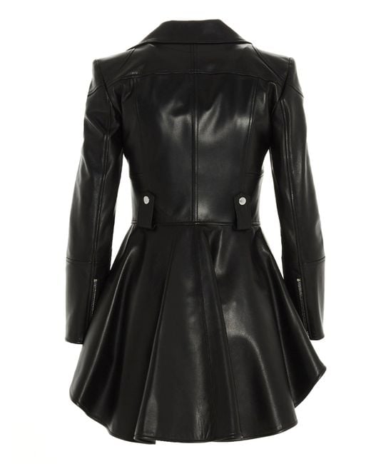 Alexander McQueen Black Peplum Jacket Coats, Trench Coats