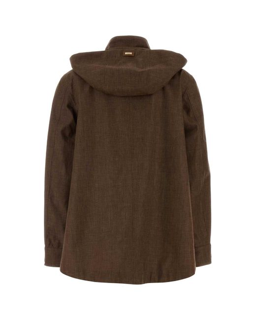 Herno Brown Linen Blend Jacket