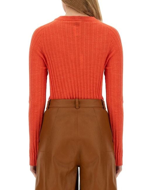 Alysi Red Ribbed Knit