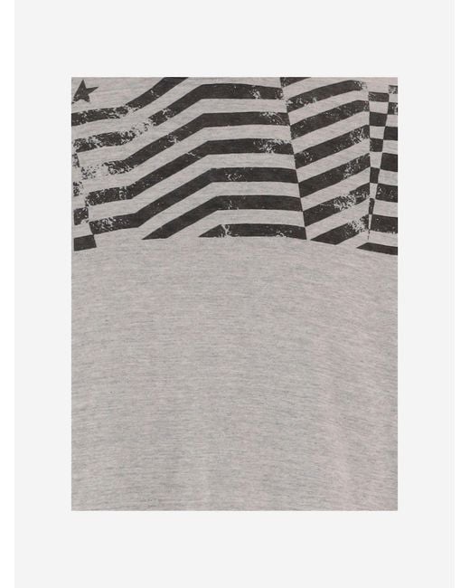 Golden Goose Deluxe Brand Gray Cotton T Shirt With Print