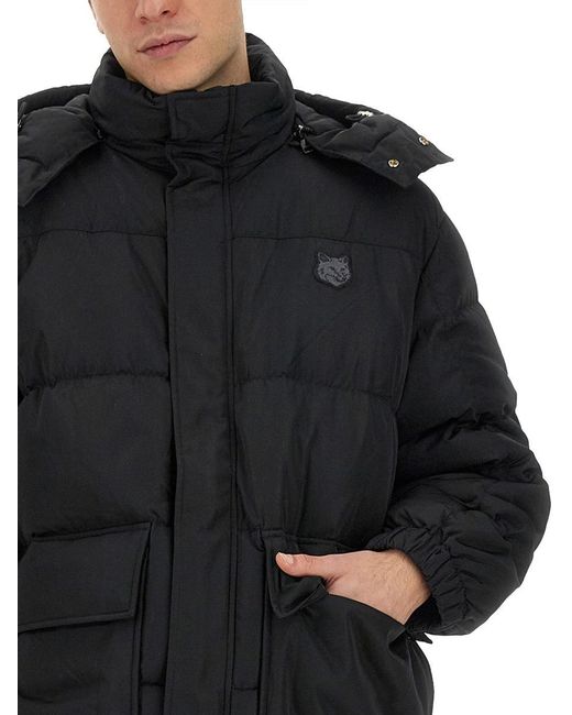 Maison Kitsuné Black Oversized Puffy Jacket With High Collar
