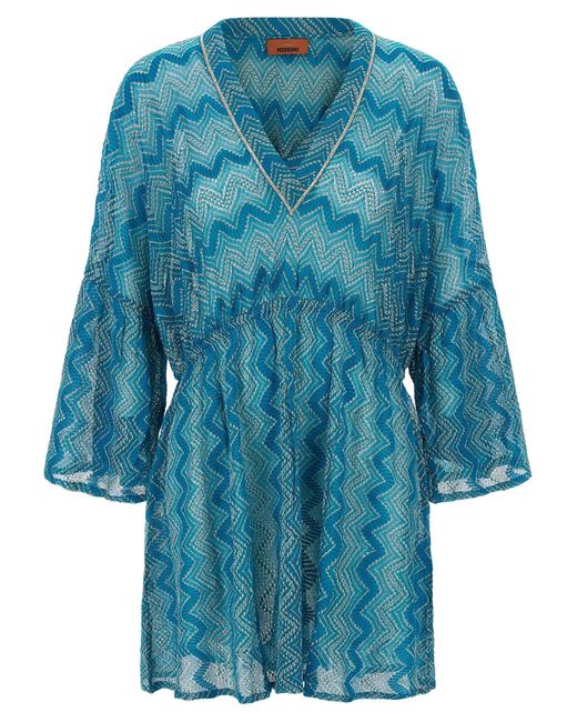 Missoni Gebreide Jurk in het Blue