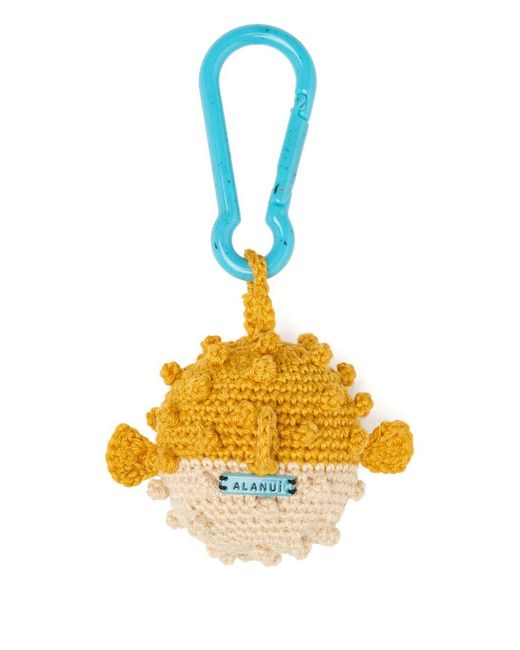 Alanui Metallic Puffer Fish Crochet Keyring