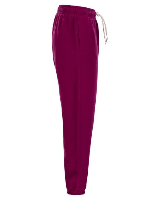 Polo Ralph Lauren Purple Cotton Loopback Fleece Tapered Pants