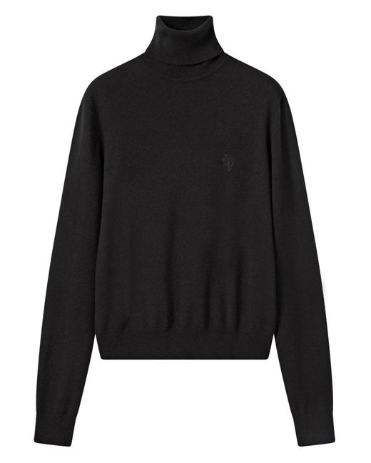 Gucci Black Wool Turtleneck With Embroidery