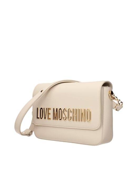 Love Moschino Natural Crossbody Bags Polyurethane/Ivory