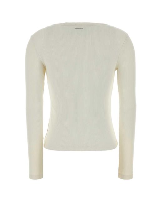 Calvin Klein White Ivory Stretch Cotton T-shirt