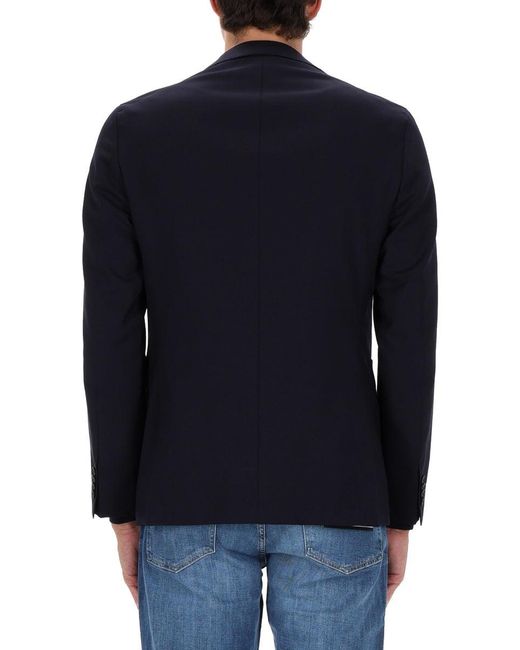 Boss Blue Virgin Wool Jacket for men