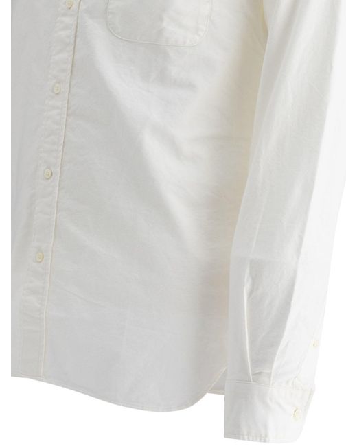 Beams Plus White Bd Oxford Shirts for men