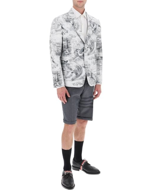 Shorts mit 4 -bar -Motiv Thom Browne pour homme en coloris Gray
