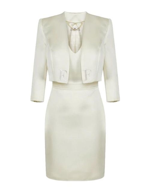 Elisabetta Franchi White Dress With Jacket