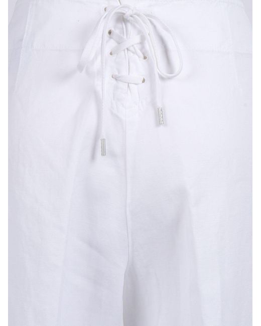 Aspesi White High-Waisted Trousers