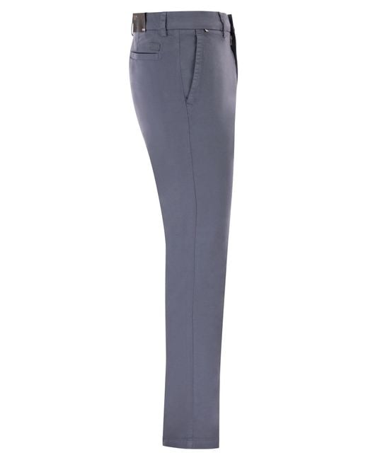 Boss Blue Slim Fit Stretch Cotton Chino Trousers for men