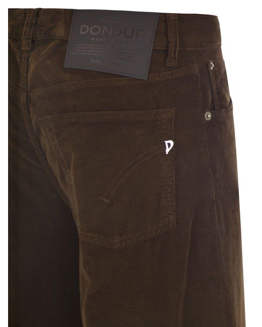 Dondup Brown Marlen Wide Leg Velvet Trousers
