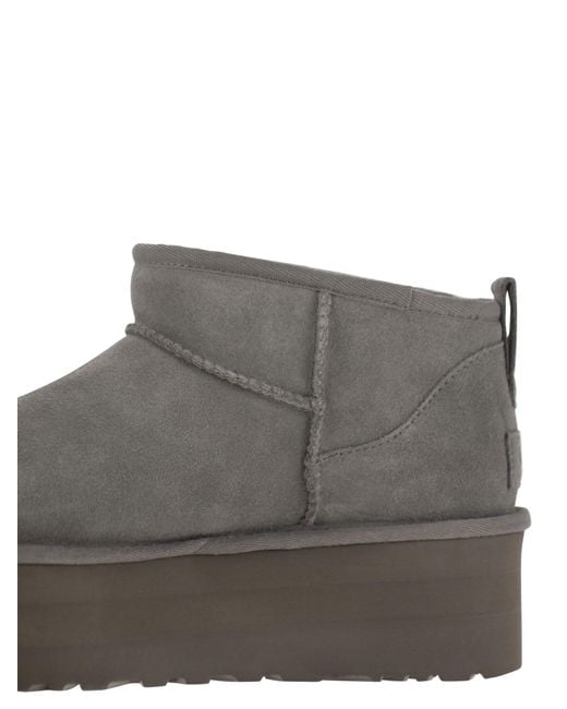 Ugg Gray Ultra Mini Classic Stiefel mit Plateau