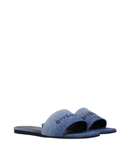 Givenchy Blue Slippers And Clogs Fabric/Denim