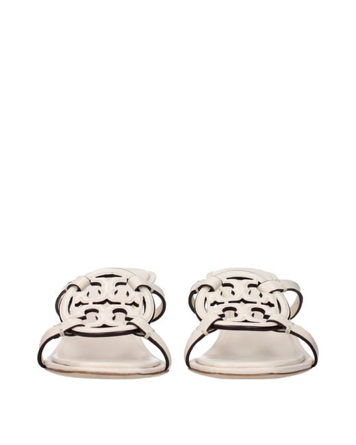 Tory Burch Metallic Sandals Light/Cream Leather