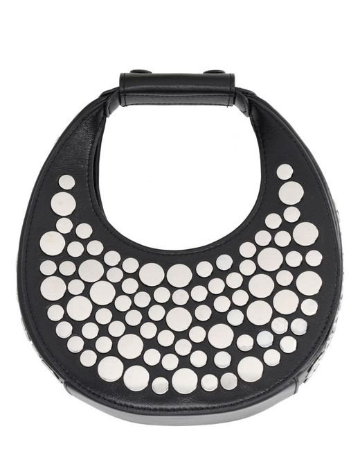 Staud Black Goodnight Moon Studded Shoulder Bag