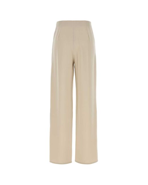 Max Mara Natural Sand Stretch Satin Palude Palazzo Pant