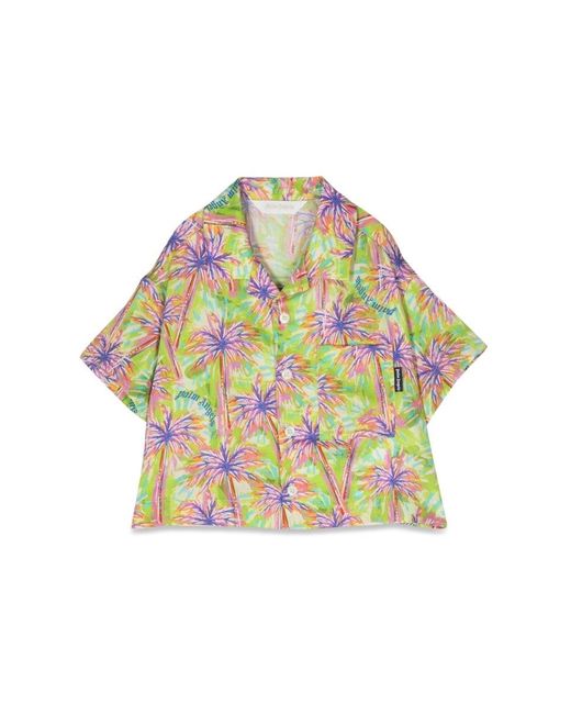 Palm Angels Gray Bowling Shirt