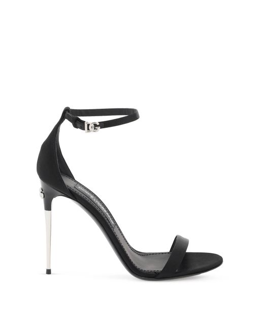 Dolce & Gabbana Black Satin Sandalen für elegante