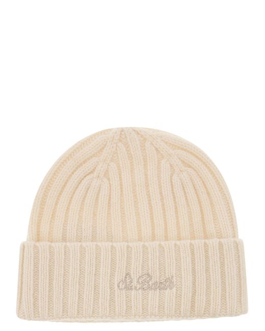 Mc2 Saint Barth Natural Wool Hat With Embroidery for men