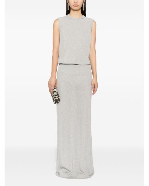 Tom Ford White Sequined Long Skirt