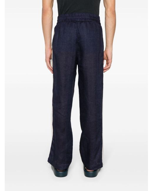 Palm Angels Blue Logo Track Pants for men