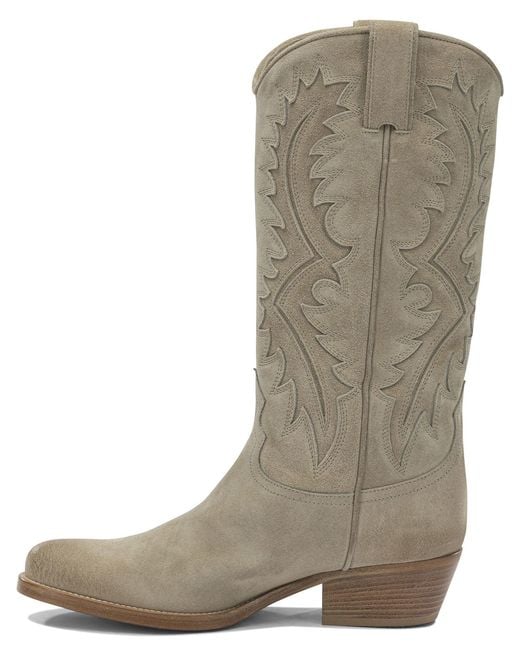 Sartore Multicolor Leather Cowboy Boots Boots And Ankle Boots Beige