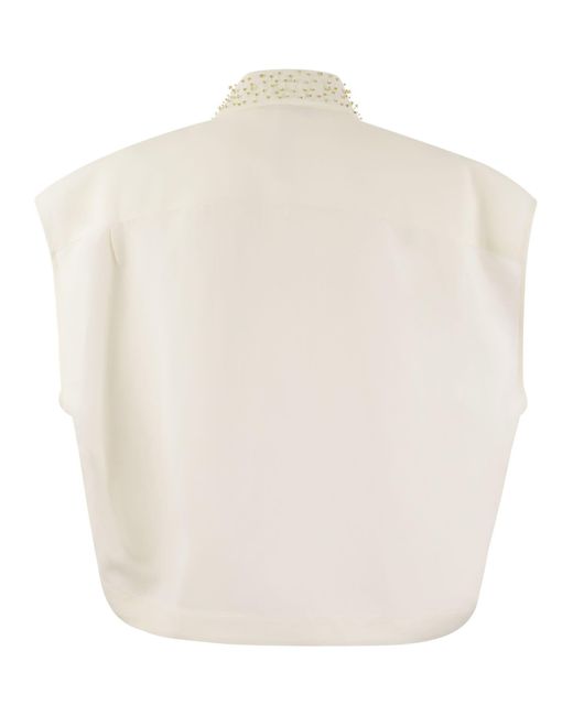 Lino fluido e camicia viscosa di Fabiana Filippi in White