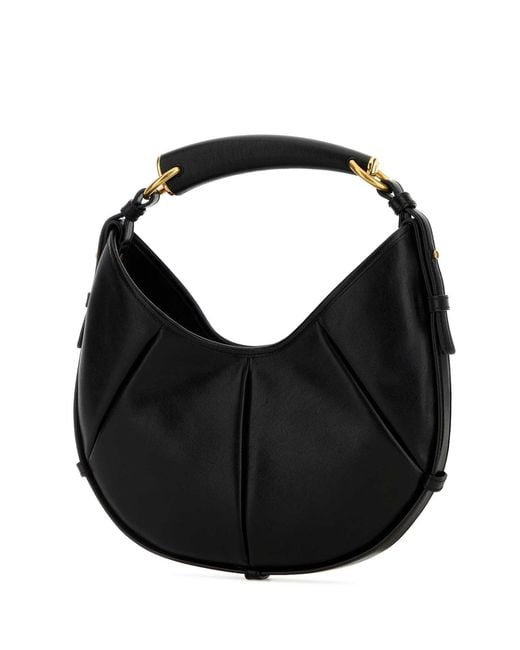 Saint Laurent Black Leather Small Mombasa Shoulder Bag